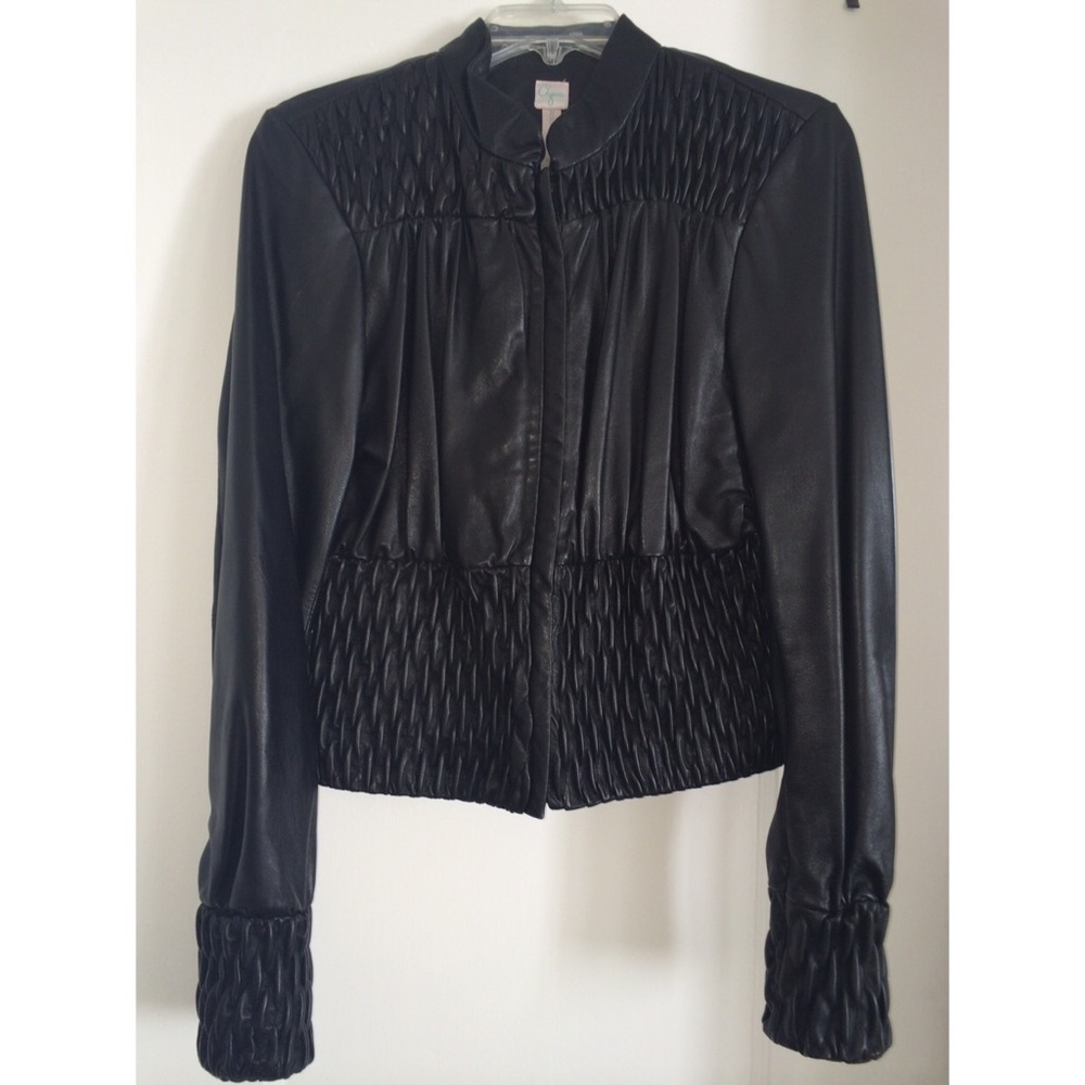 Aqua Like-New Black Leather Jacket Sz 8 $299